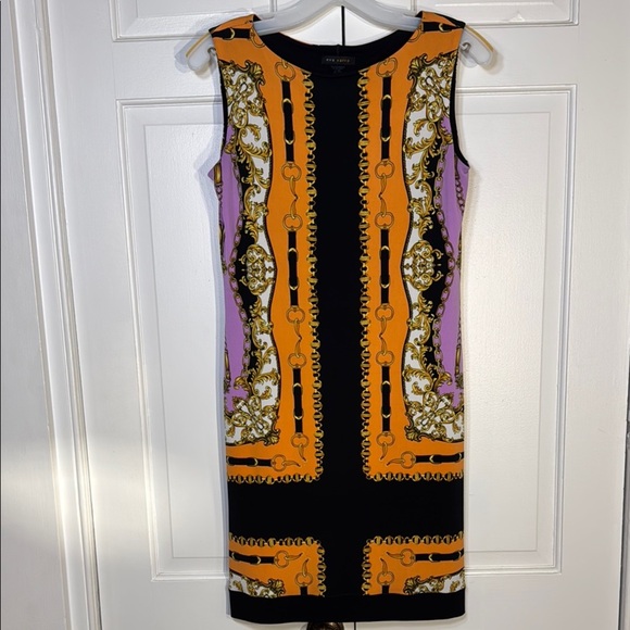 NWOT Eva Varro Vibrant Designer Sheath Dress. Stretchy and Flattering Size S - Picture 1 of 5
